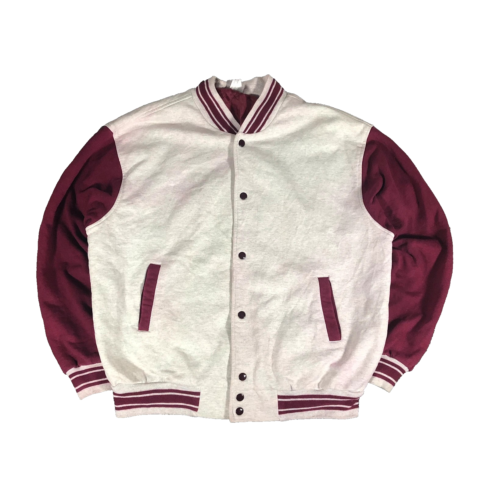 Vintage Fruit of the Loom White Red Varsity Bomber Jacket (Stained) XL
