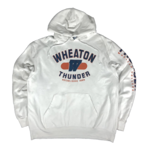 Champion Wheaton Thunder white chunky spell out sweatshirt hoodie L