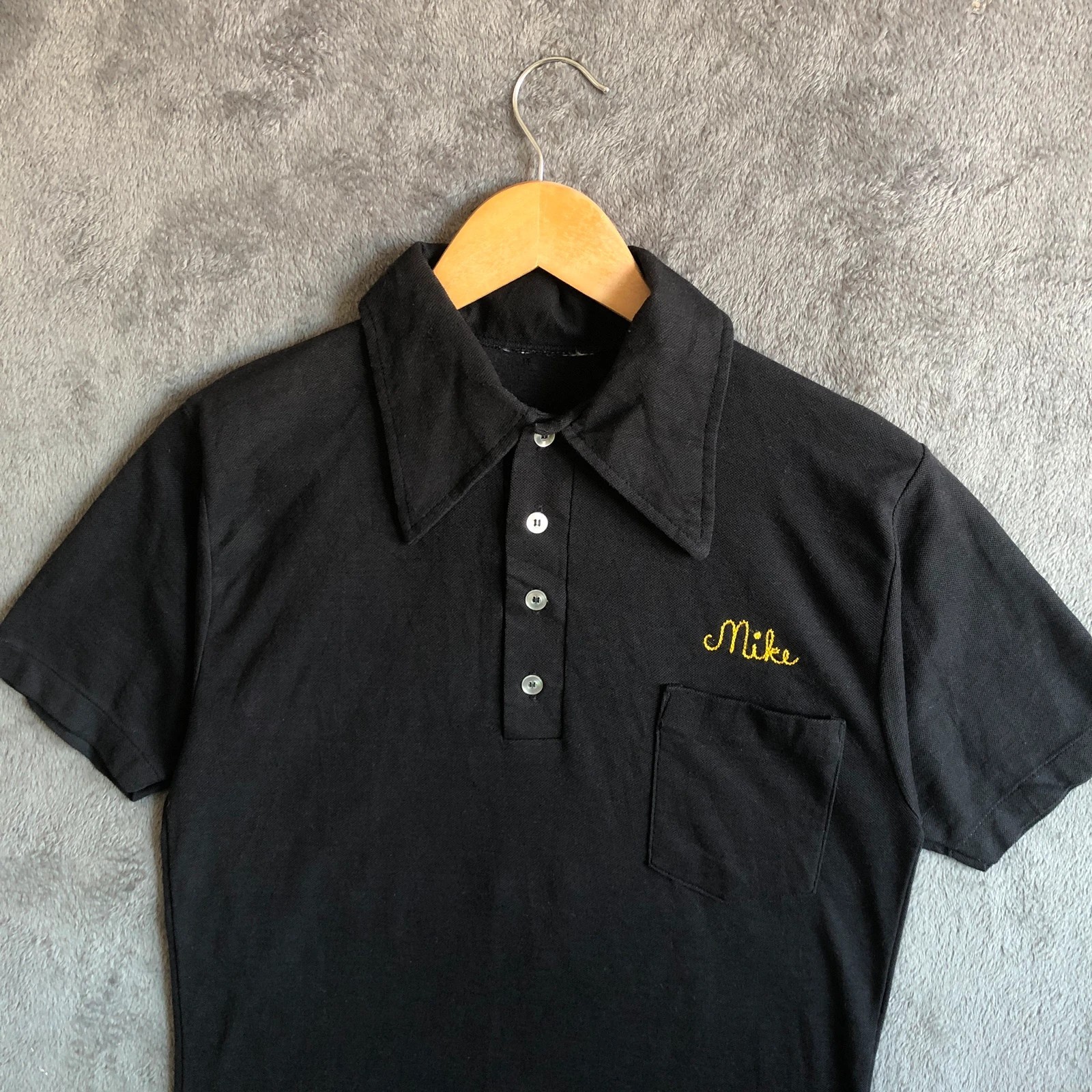 Vintage 90s black single stitch polo big graphic tee S - Image 3