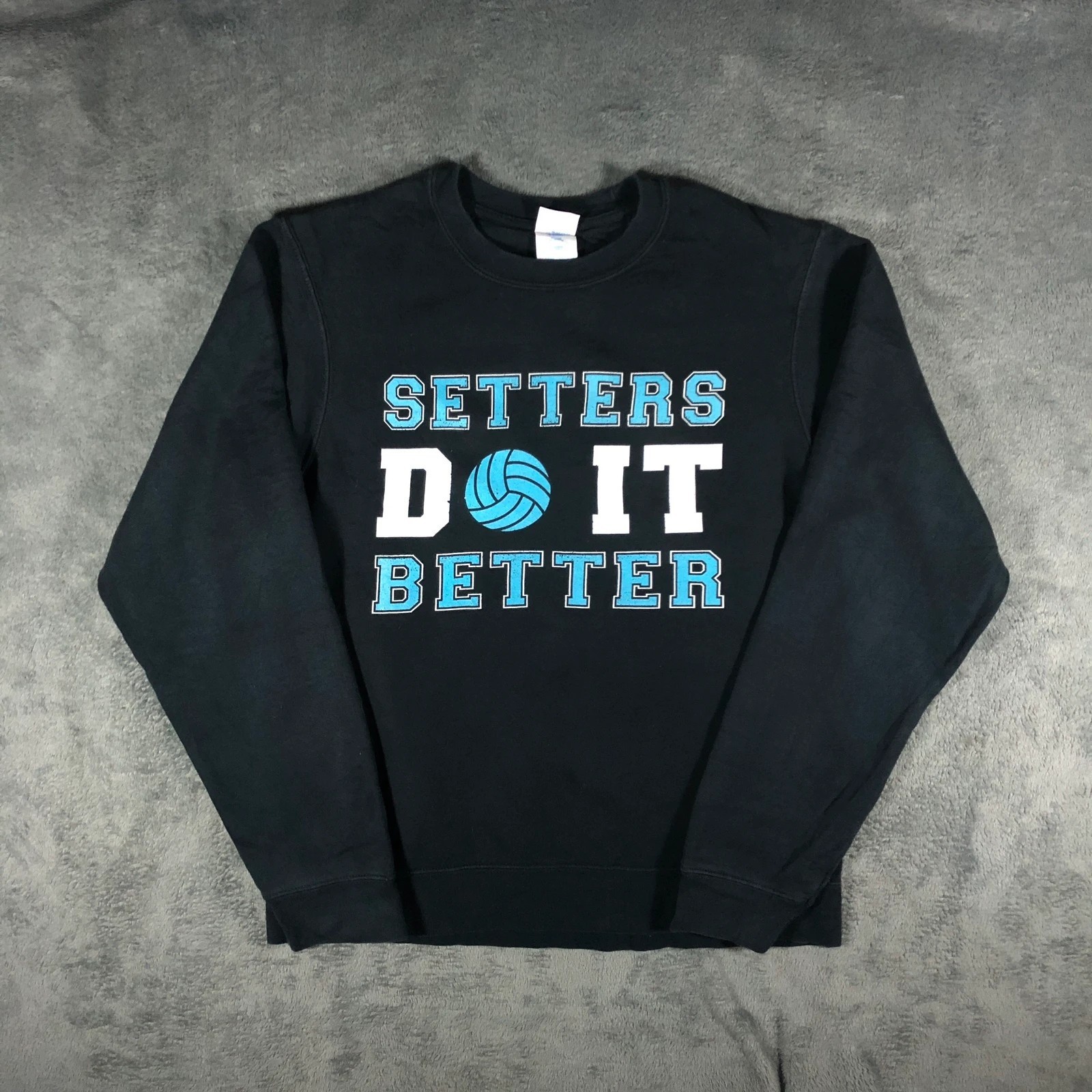 Setters Do It Better Volleyball black crewneck sweatshirt Size S