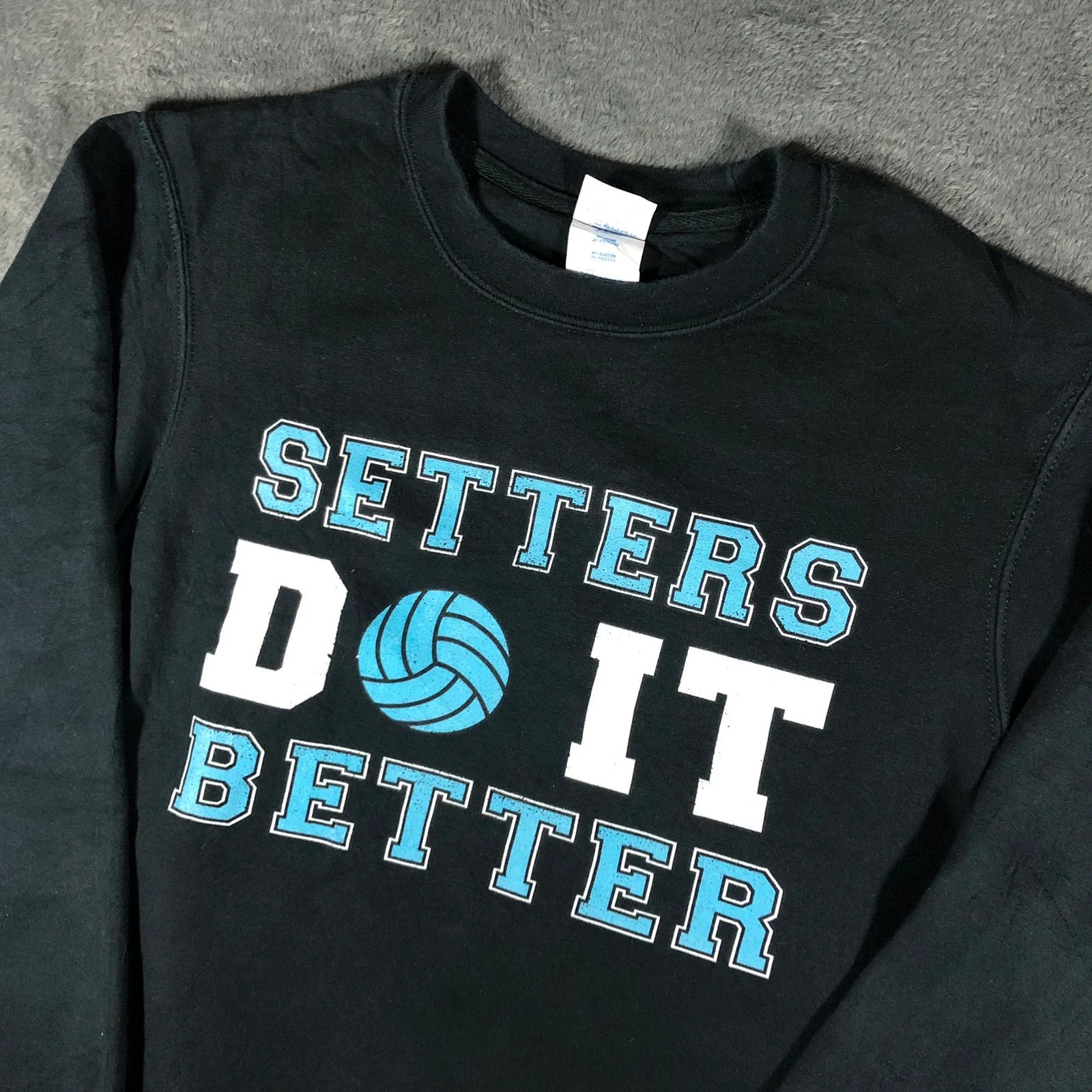 Setters Do It Better Volleyball black crewneck sweatshirt Size S - Image 2