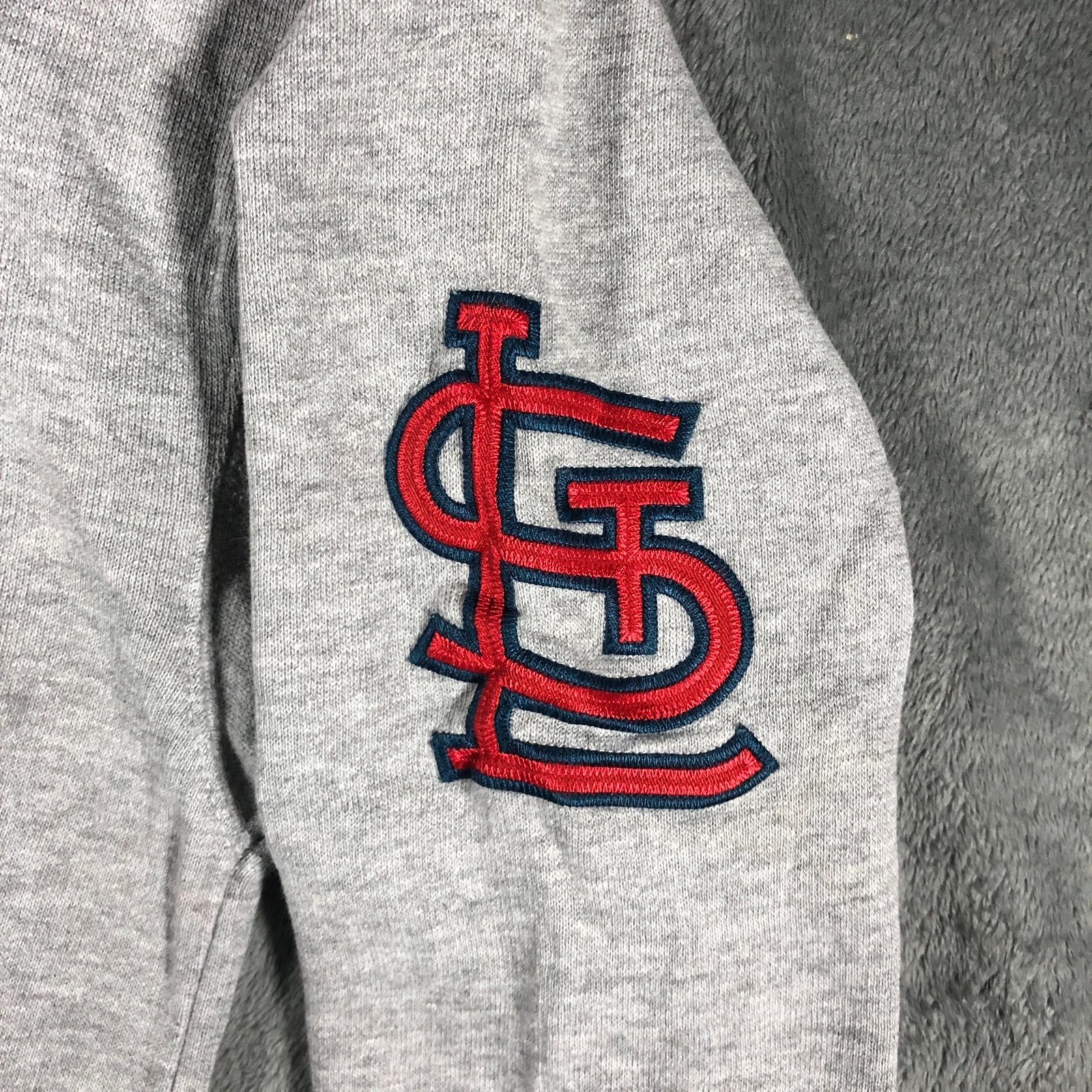 Vintage 2000s Stitches MLB St Louis Cardinals grey hoodie Official Merchandise M - Image 6