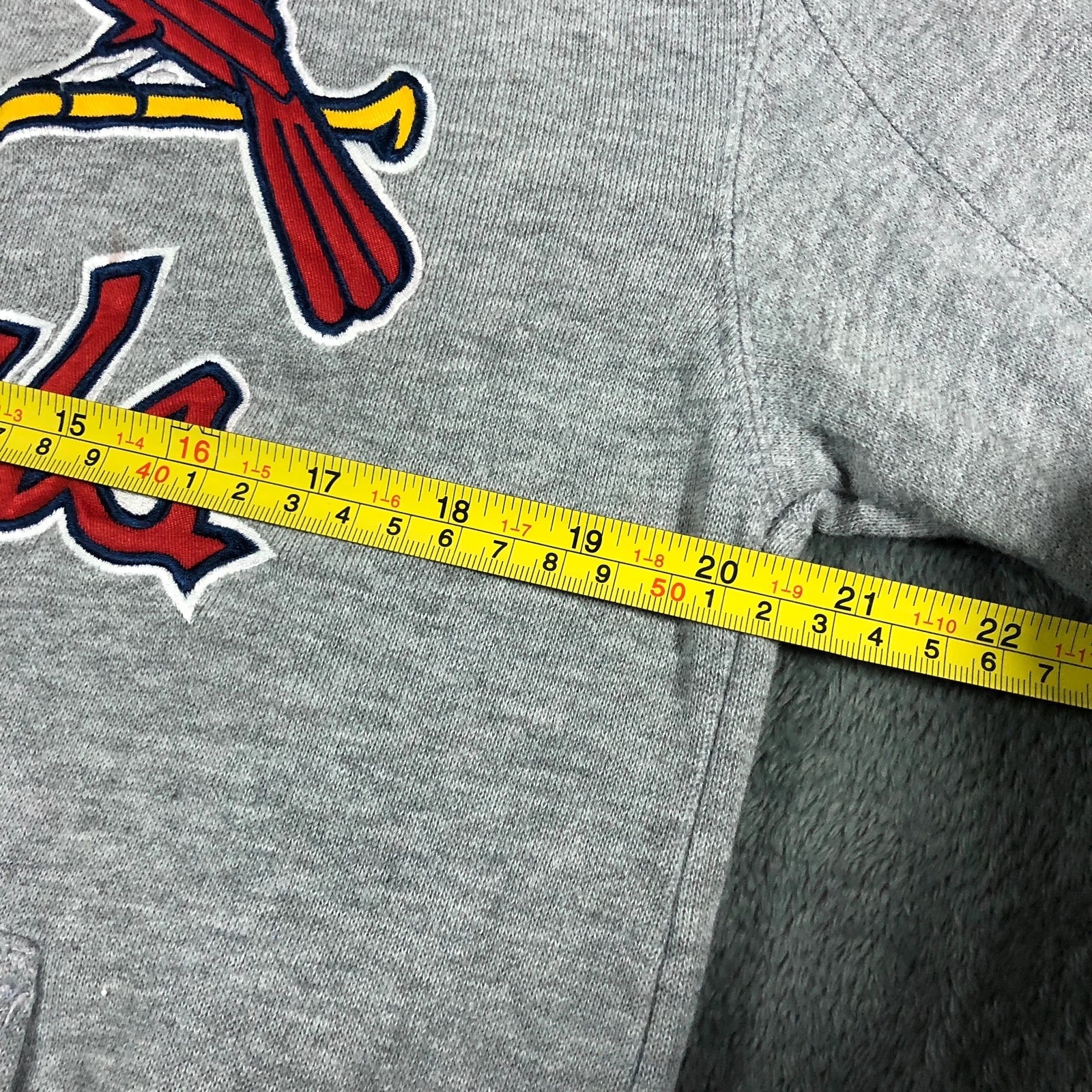 Vintage 2000s Stitches MLB St Louis Cardinals grey hoodie Official Merchandise M - Image 11