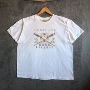 Vintage 90s cream Bahamas single stitch graphic tee 100% cotton XXL