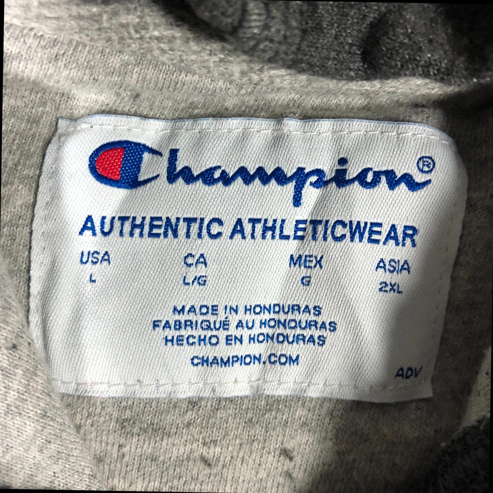 Champion dark grey spell out hoodie L - Image 4