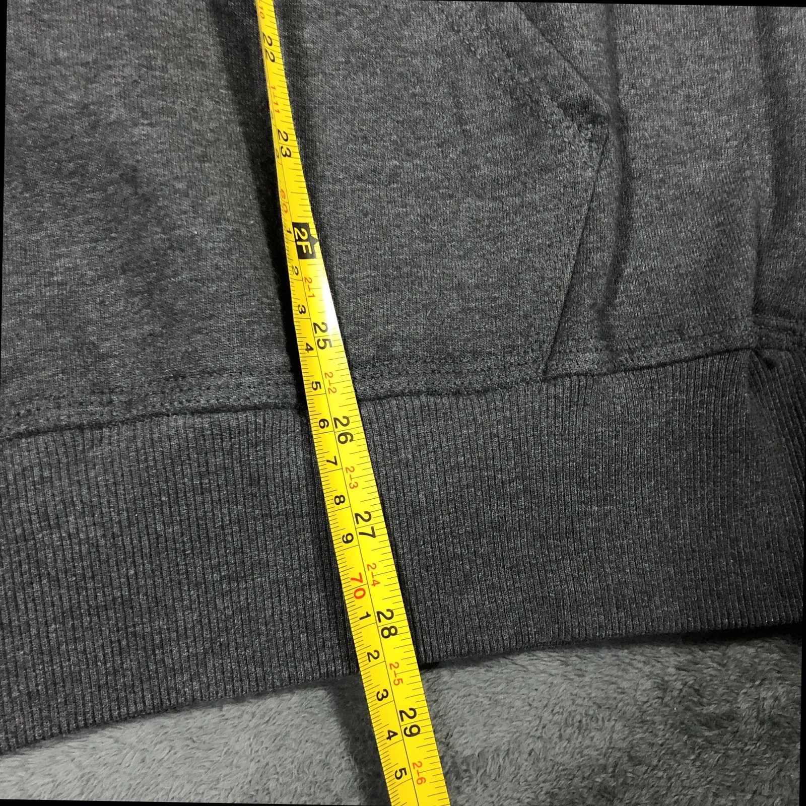 Champion dark grey spell out hoodie L - Image 8