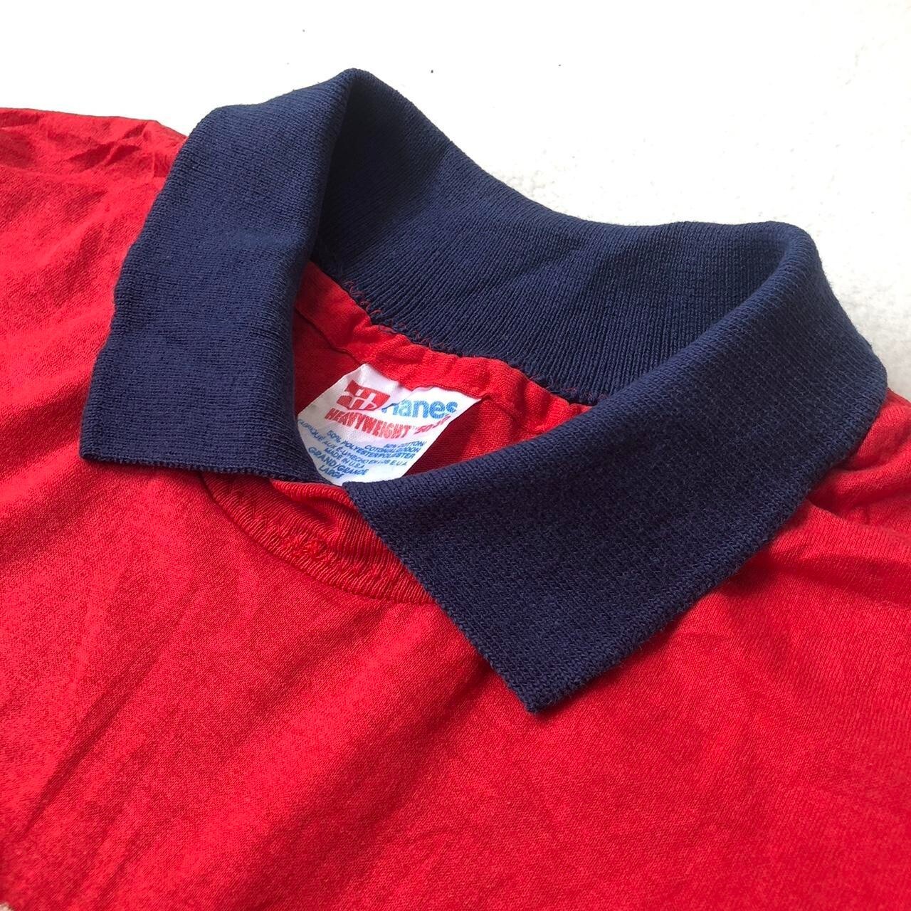 Hanes Red Navy Graphic Polo Singe Stitch (L) - Image 6