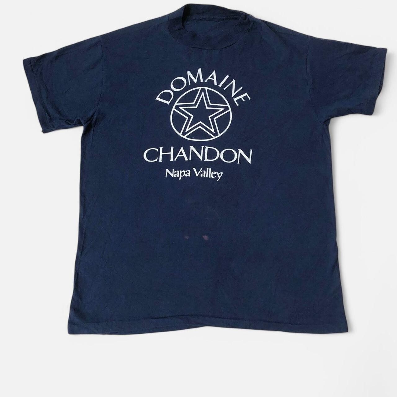 Vintage 90s Domaine Chandon single stitch navy blue tee Size L