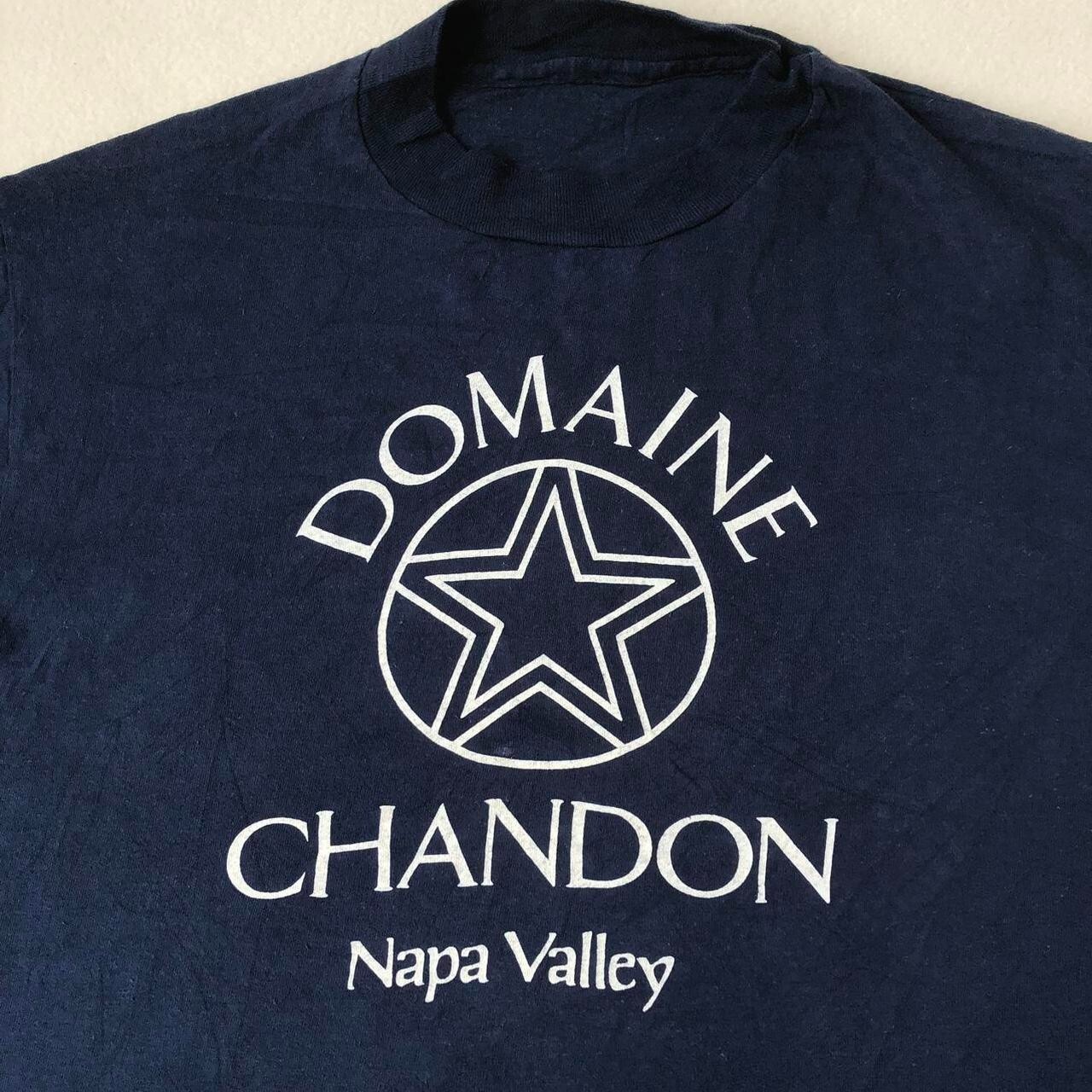 Vintage 90s Domaine Chandon single stitch navy blue tee Size L - Image 2