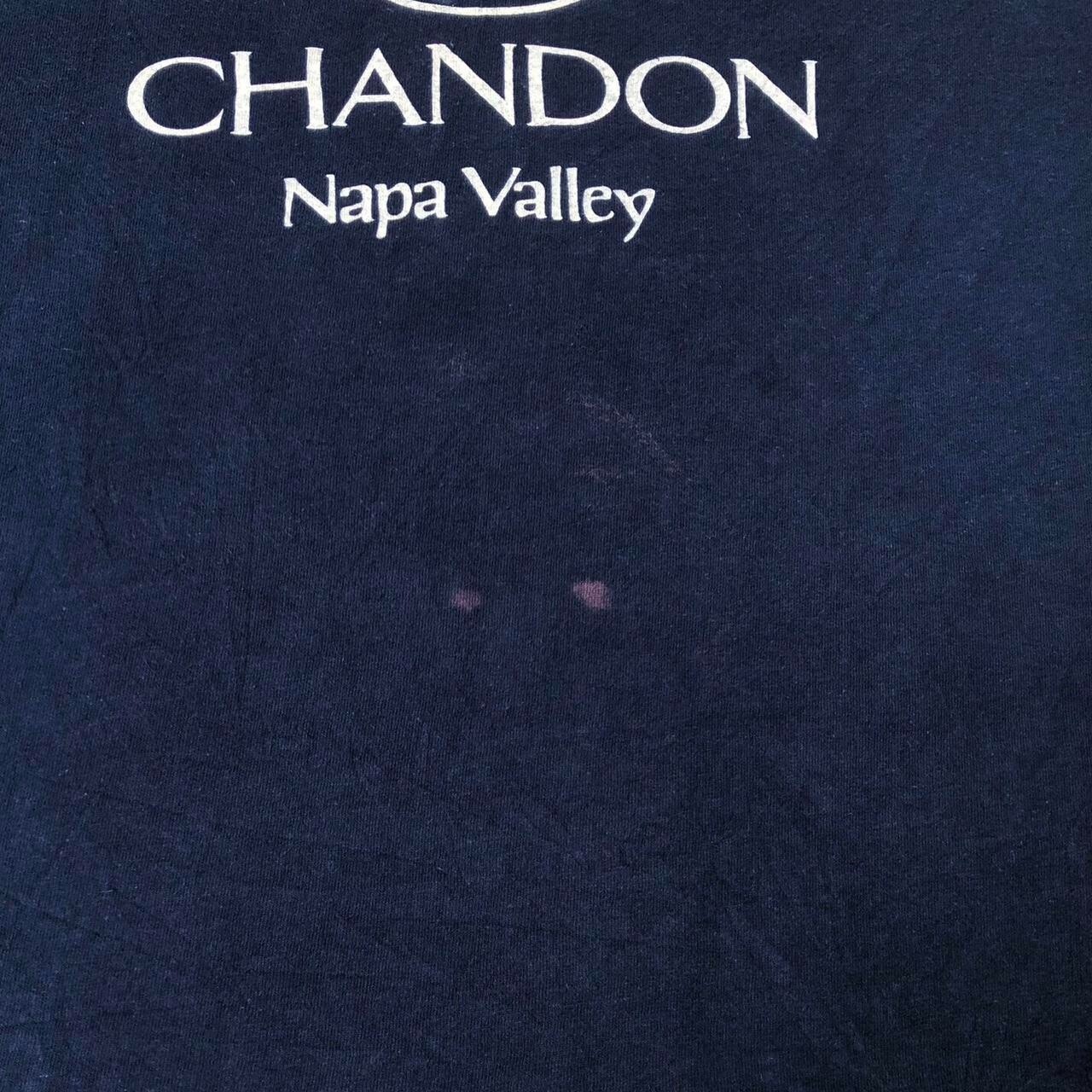 Vintage 90s Domaine Chandon single stitch navy blue tee Size L - Image 3