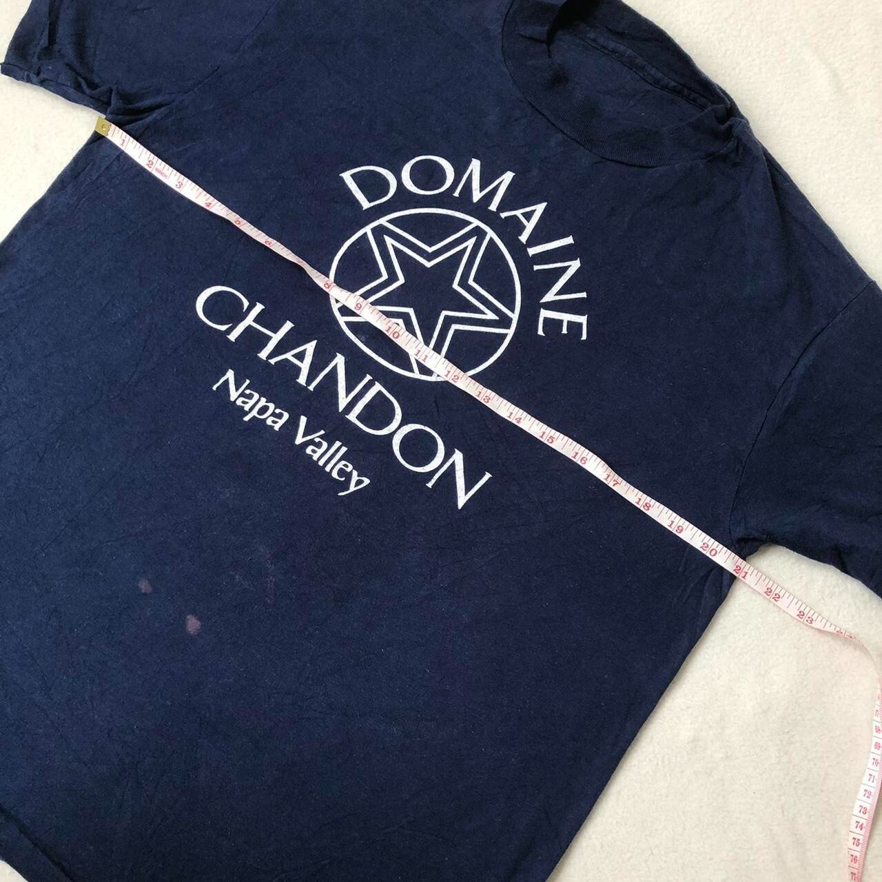 Vintage 90s Domaine Chandon single stitch navy blue tee Size L - Image 5