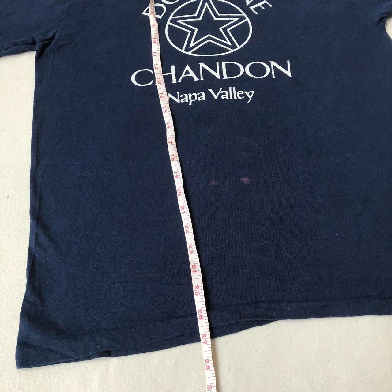 Vintage 90s Domaine Chandon single stitch navy blue tee Size L - Image 6