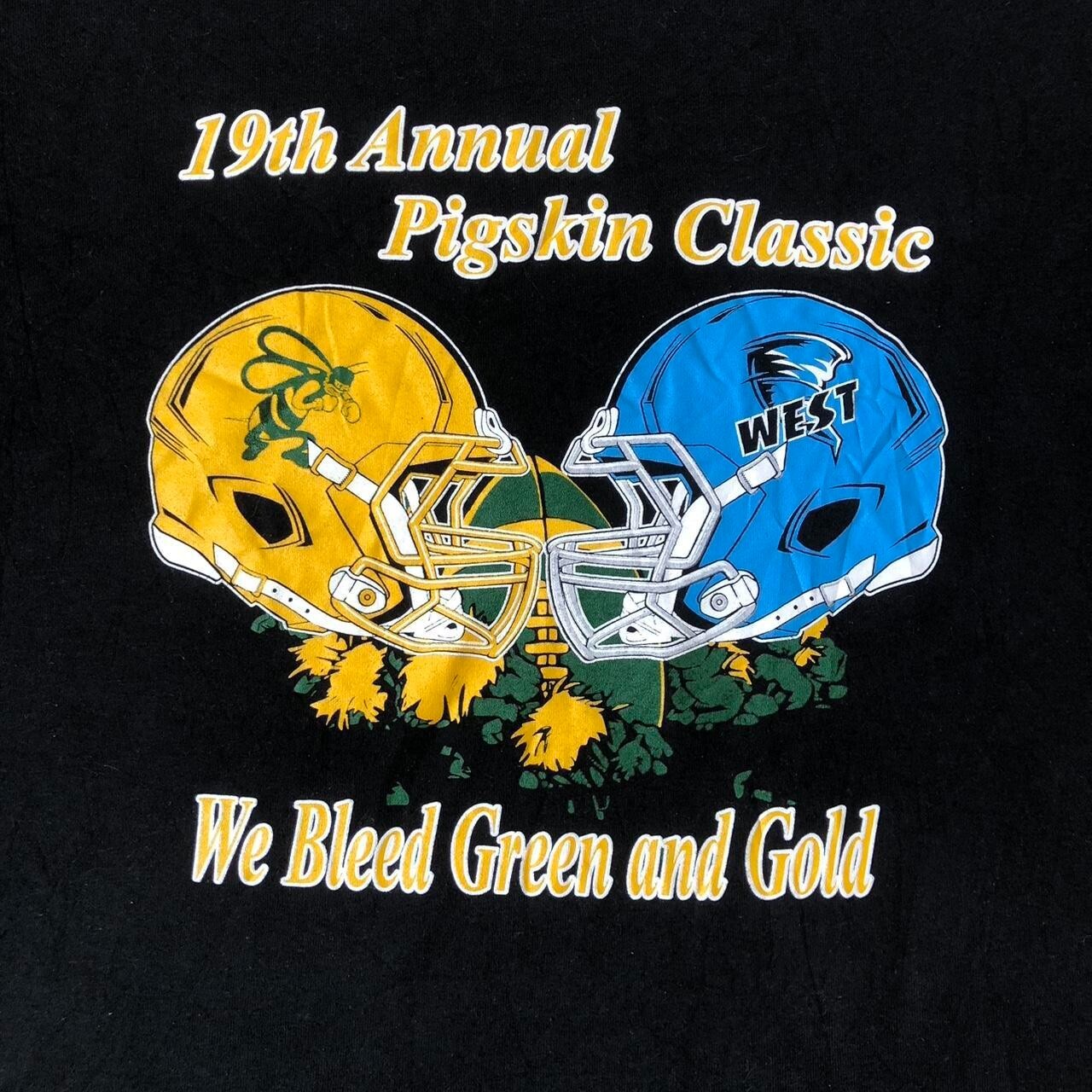 14th Annual Pigskin Classic black tee American Football graphics Size M - Image 3