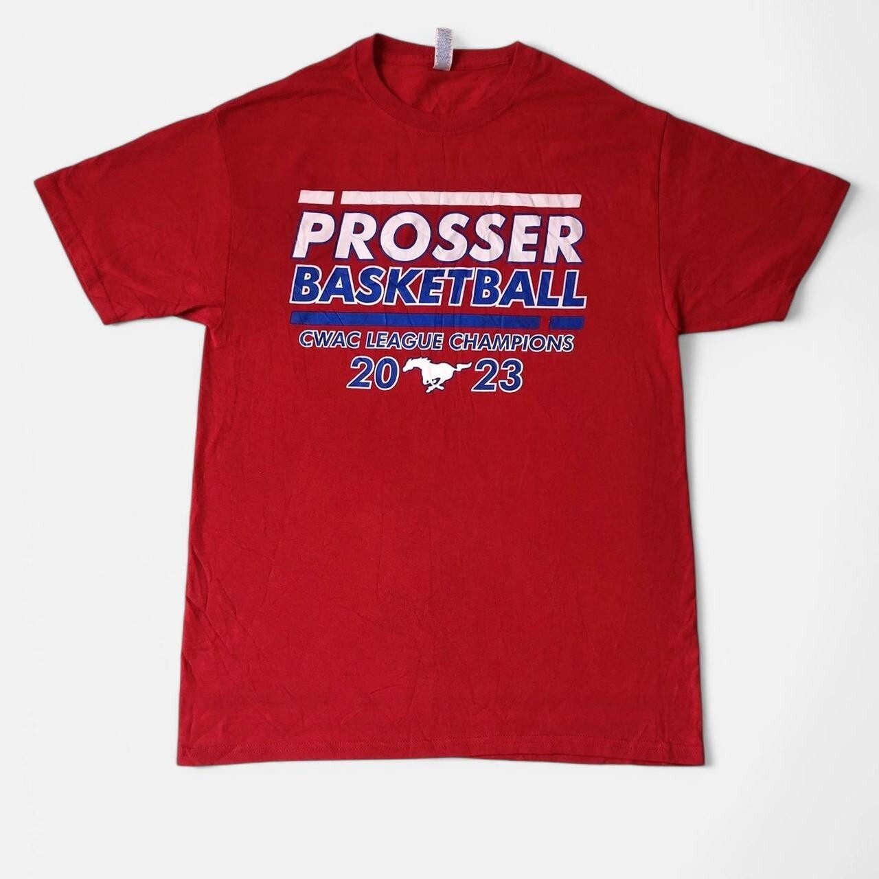 CWAC League Champions 2023 Prosser Basketball red sport tee Size S