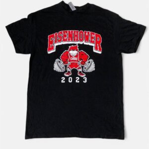 Eisenhower Cardinals athletic weightlifting 2023 black sport graphic tee Size M