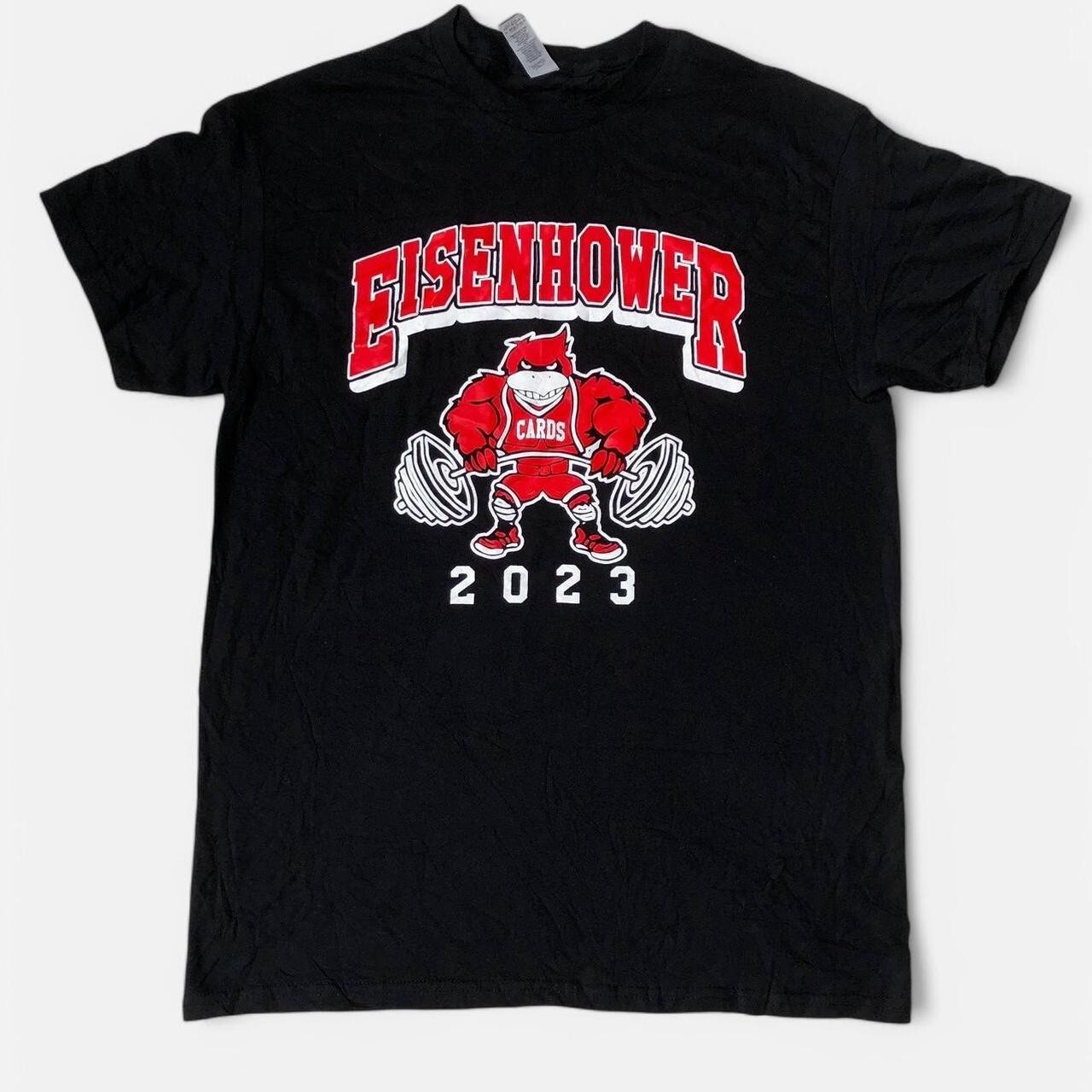 Eisenhower Cardinals athletic weightlifting 2023 black sport graphic tee Size M
