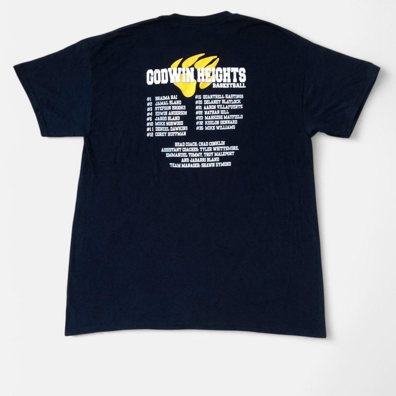 Godwin Heights 2013 basketball Champions navy tee graphic sport SIZE L - Image 2