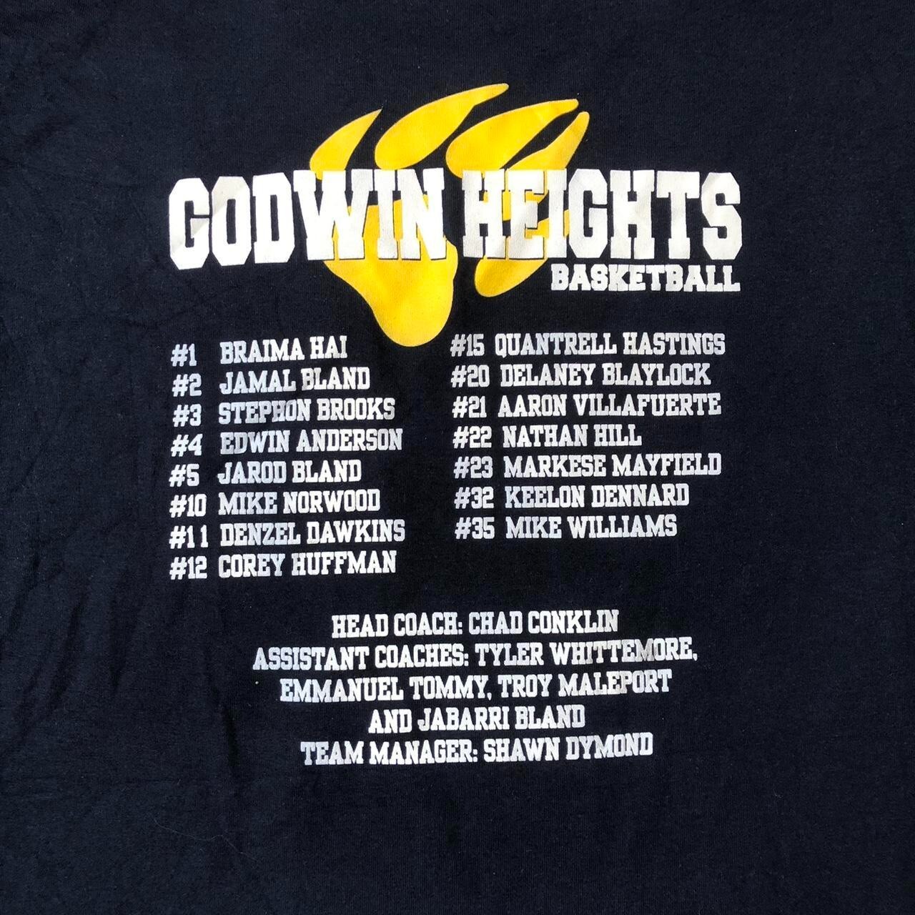 Godwin Heights 2013 basketball Champions navy tee graphic sport SIZE L - Image 5