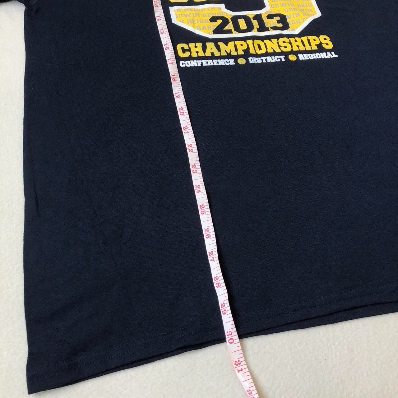 Godwin Heights 2013 basketball Champions navy tee graphic sport SIZE L - Image 7