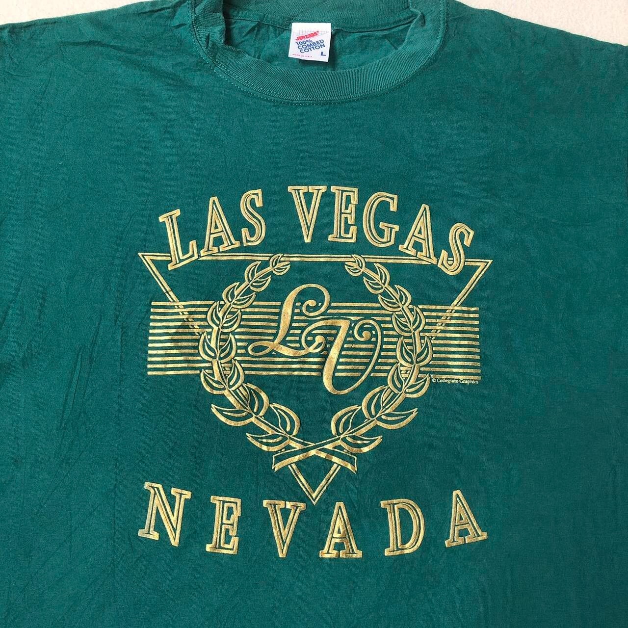 Vintage 90s Las Vegas Nevada aqua green graphic tee size L - Image 3