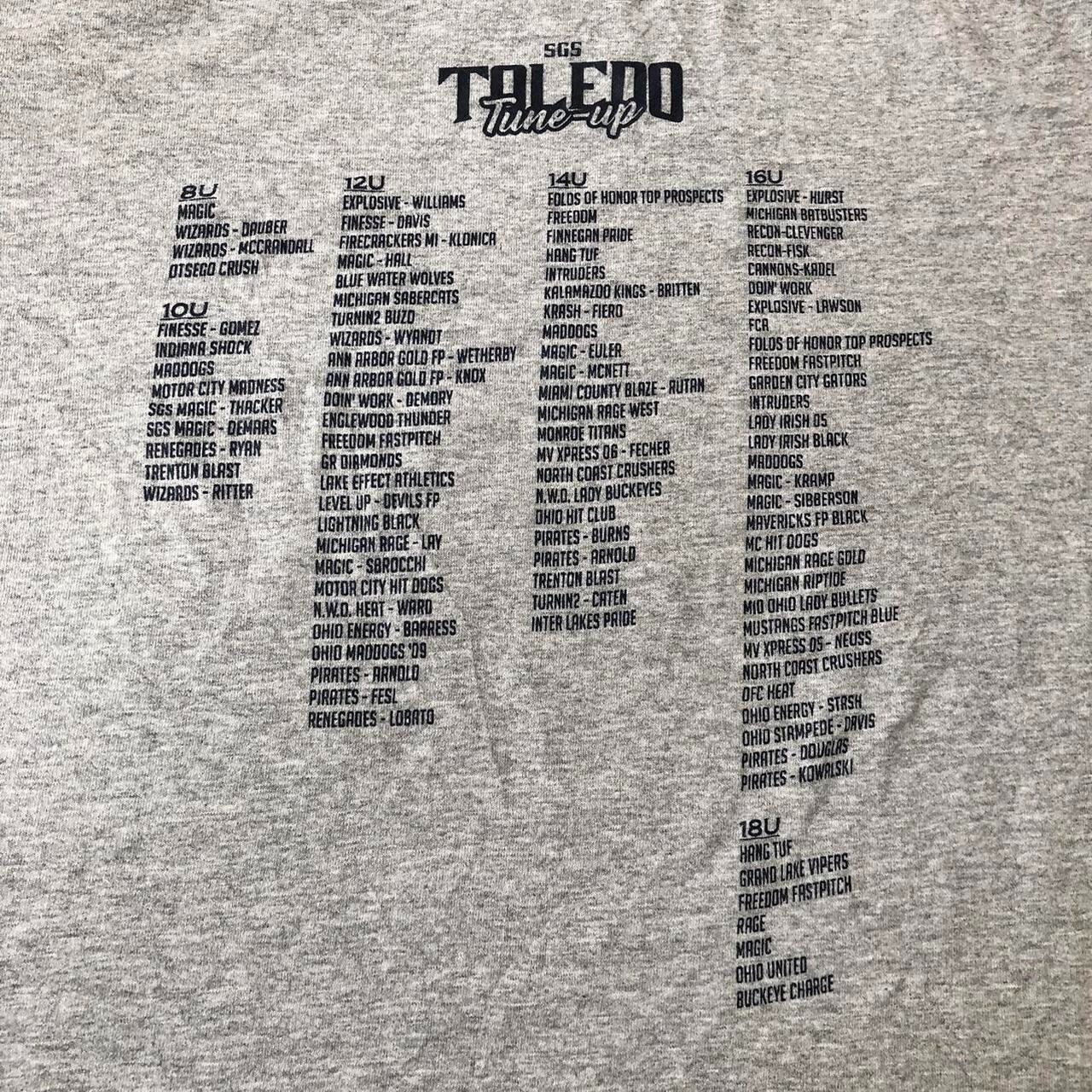 Toledo Ohio Tune Up Softball USSSA Qualifier 2021 grey tee size M - Image 5