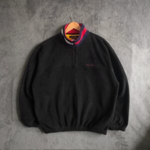 Vintage 90s Tommy Hilfiger Boxy Deep Pile Teddy Bear Quarter 1/4 Zip Fleece L