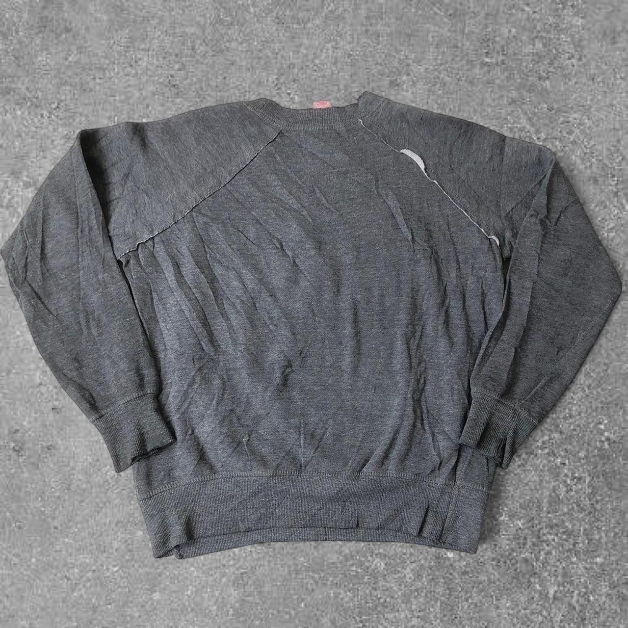 Carroll College distressed grey spell out crewneck sweatshirt women Size M - Image 2