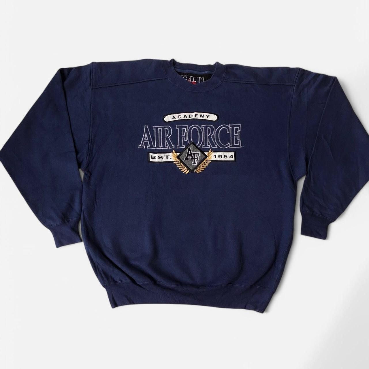 Vintage 90s USA Air Force Academy navy crewneck sweatshirt Size L