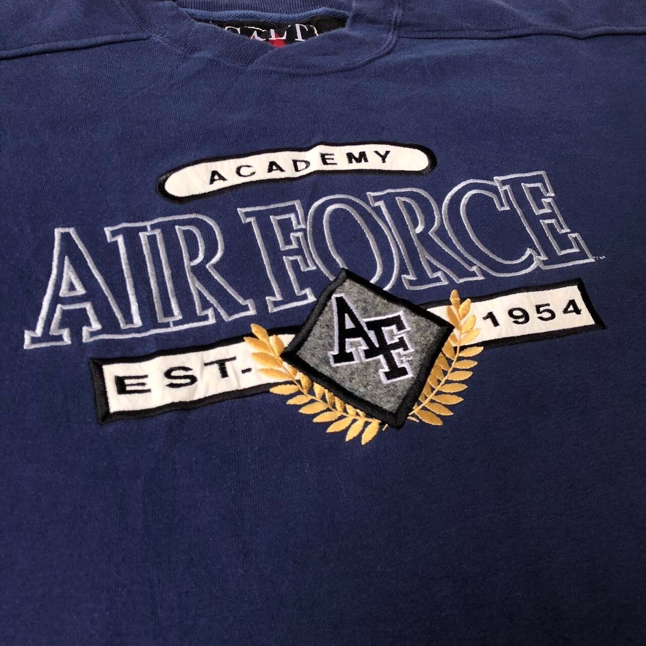 Vintage 90s USA Air Force Academy navy crewneck sweatshirt Size L - Image 3