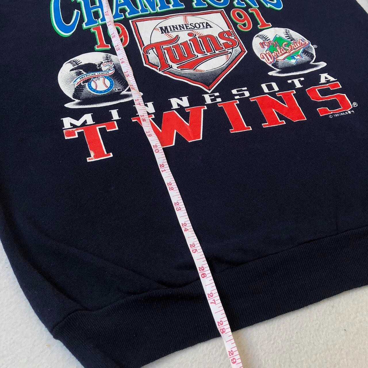 Vintage Minnesota Twins 91 American Champions navy sweatshirt baseball Size L - Image 7