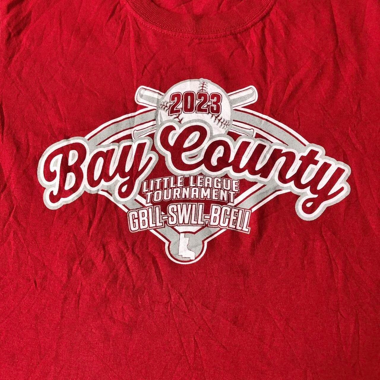 Bay County 2023 baseball little league red tee Youth L - Image 3