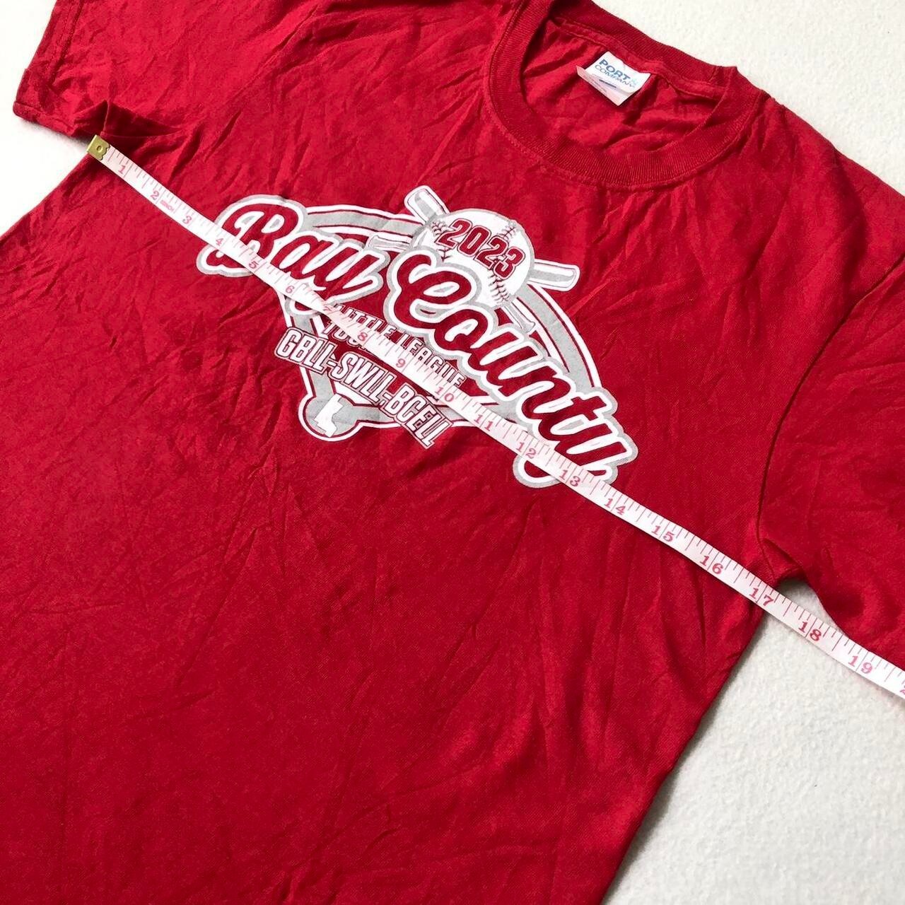 Bay County 2023 baseball little league red tee Youth L - Image 6