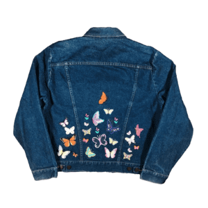 Vintage 90s Rustler Butterfly Trucker Denim Jean Jacket USA L