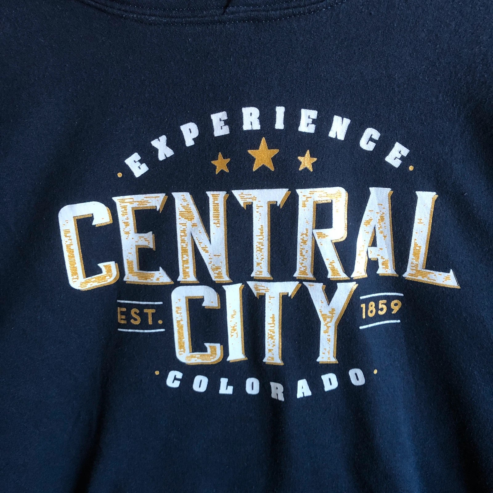 Gildan Central City Colorado navy graphic pullover hoodie M - Image 3
