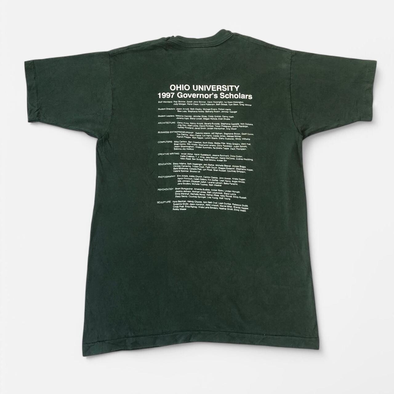Vintage 90s Ohio University Gov's Scholars 1997 green single stitch tee Size L - Image 2
