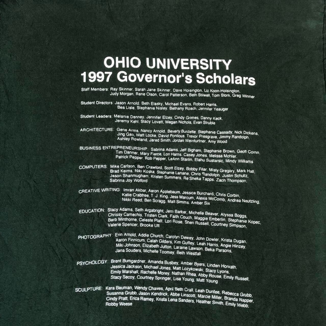 Vintage 90s Ohio University Gov's Scholars 1997 green single stitch tee Size L - Image 6