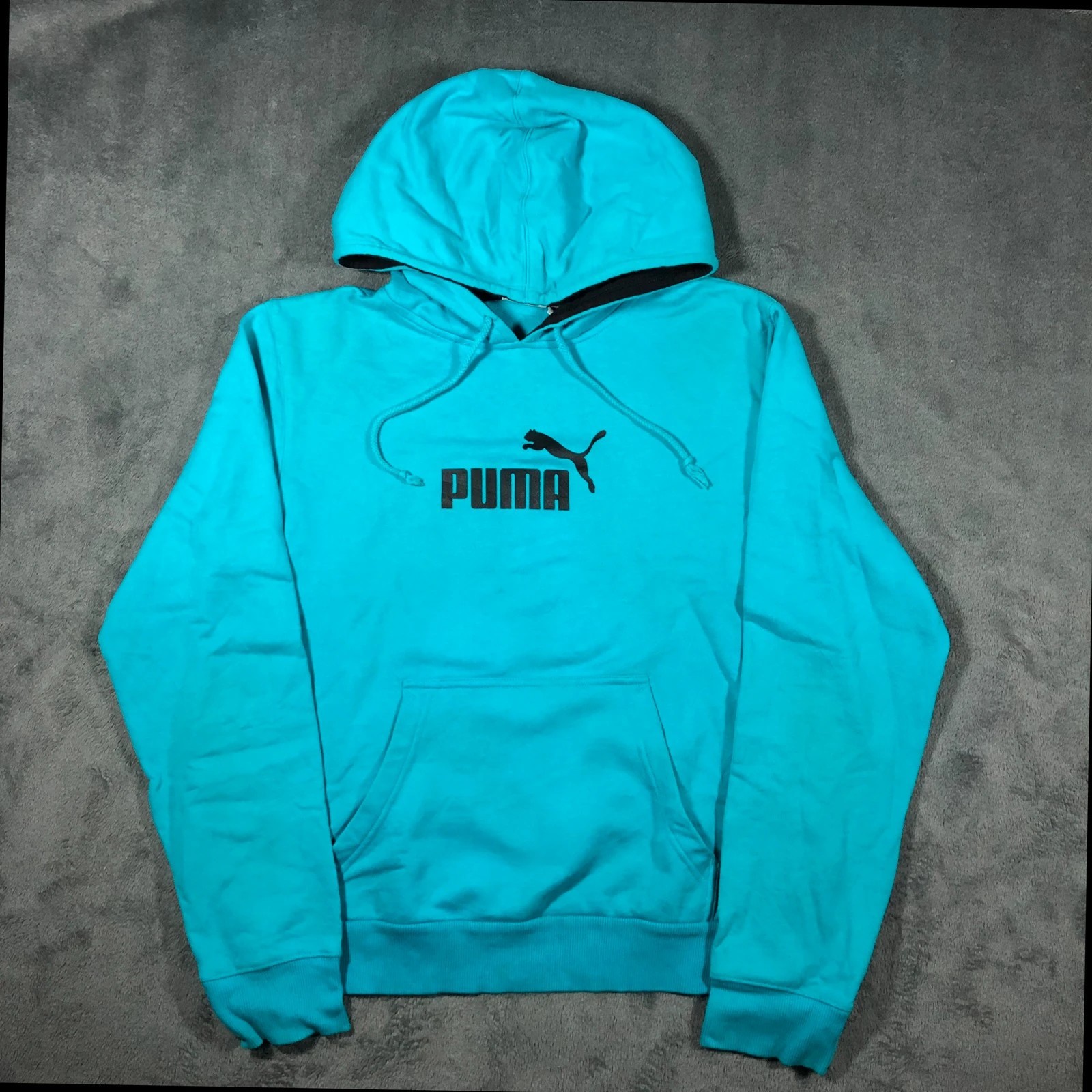 Puma Turquoise Aqua Blue Spell Out Hoodie Youth XL