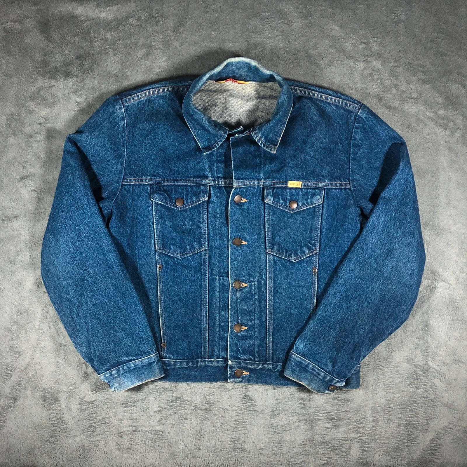 Vintage 90s Rustler Butterfly Trucker Denim Jean Jacket USA L - Image 2