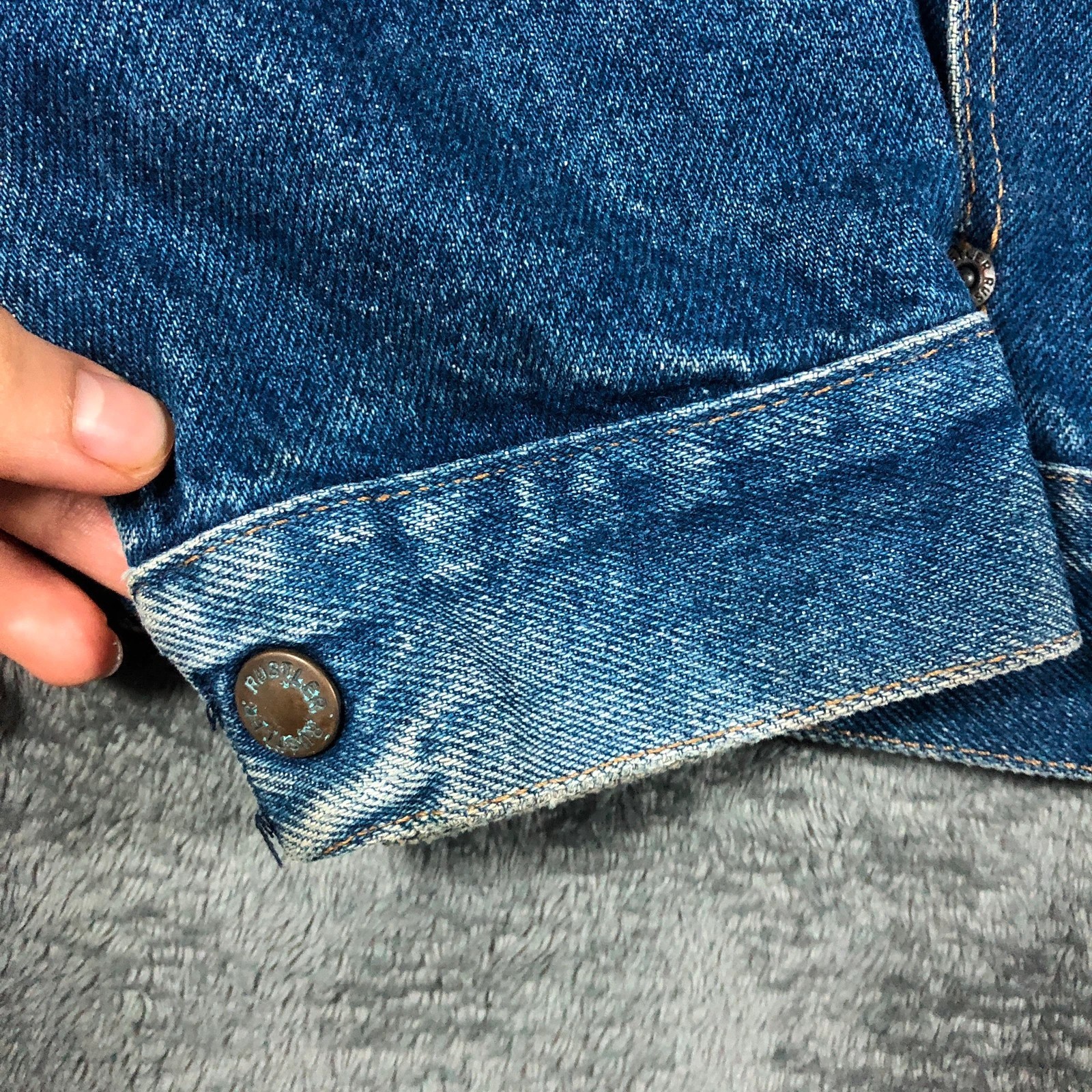 Vintage 90s Rustler Butterfly Trucker Denim Jean Jacket USA L - Image 9