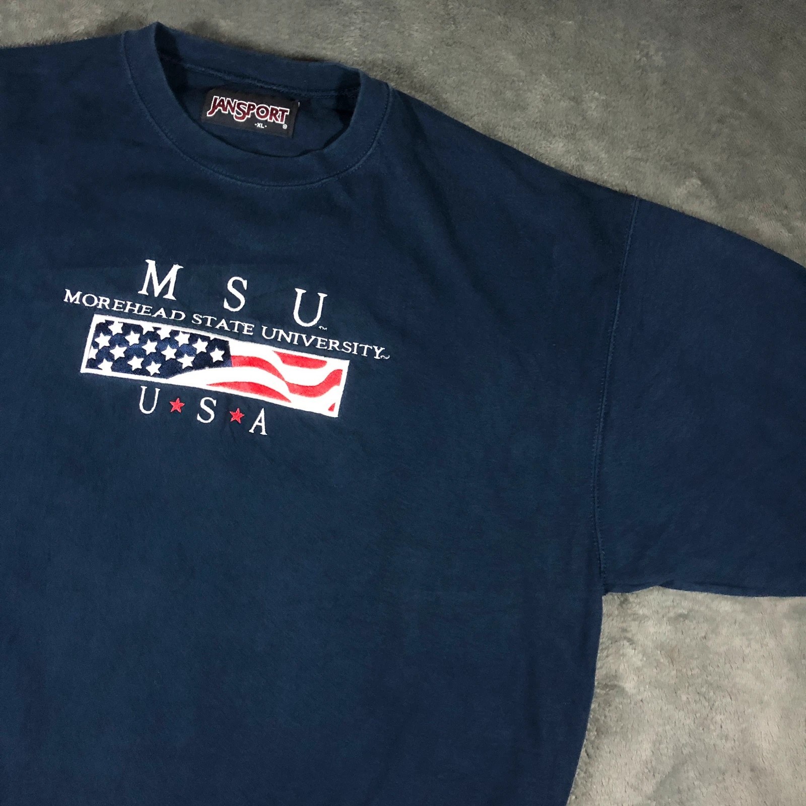 Vintage Morehead State University MSU navy chunky crewneck sweatshirt XL - Image 5