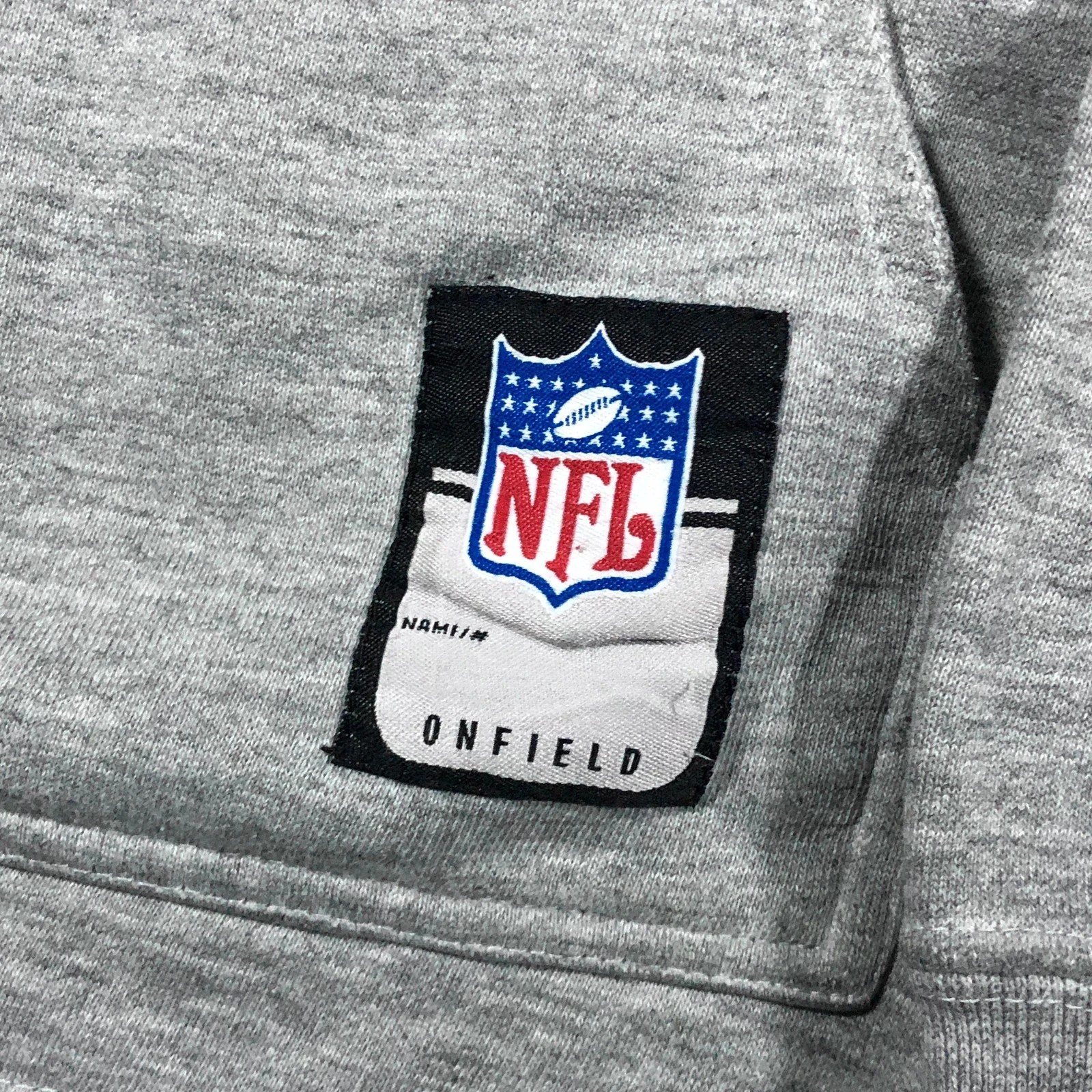 NFL x Rebook Philadelphia Eagles Spell Out Grey Pullover Hoodie M - Image 5