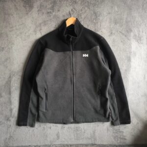 Helly Hansen Grey Black Full Zip Fleece Jacket M