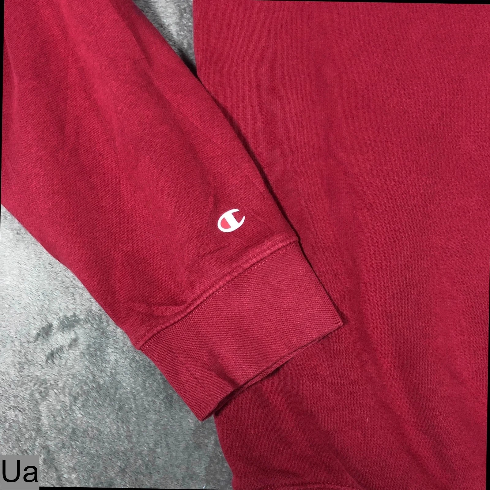 Champion burgundy spell out hoodie XL - Image 8