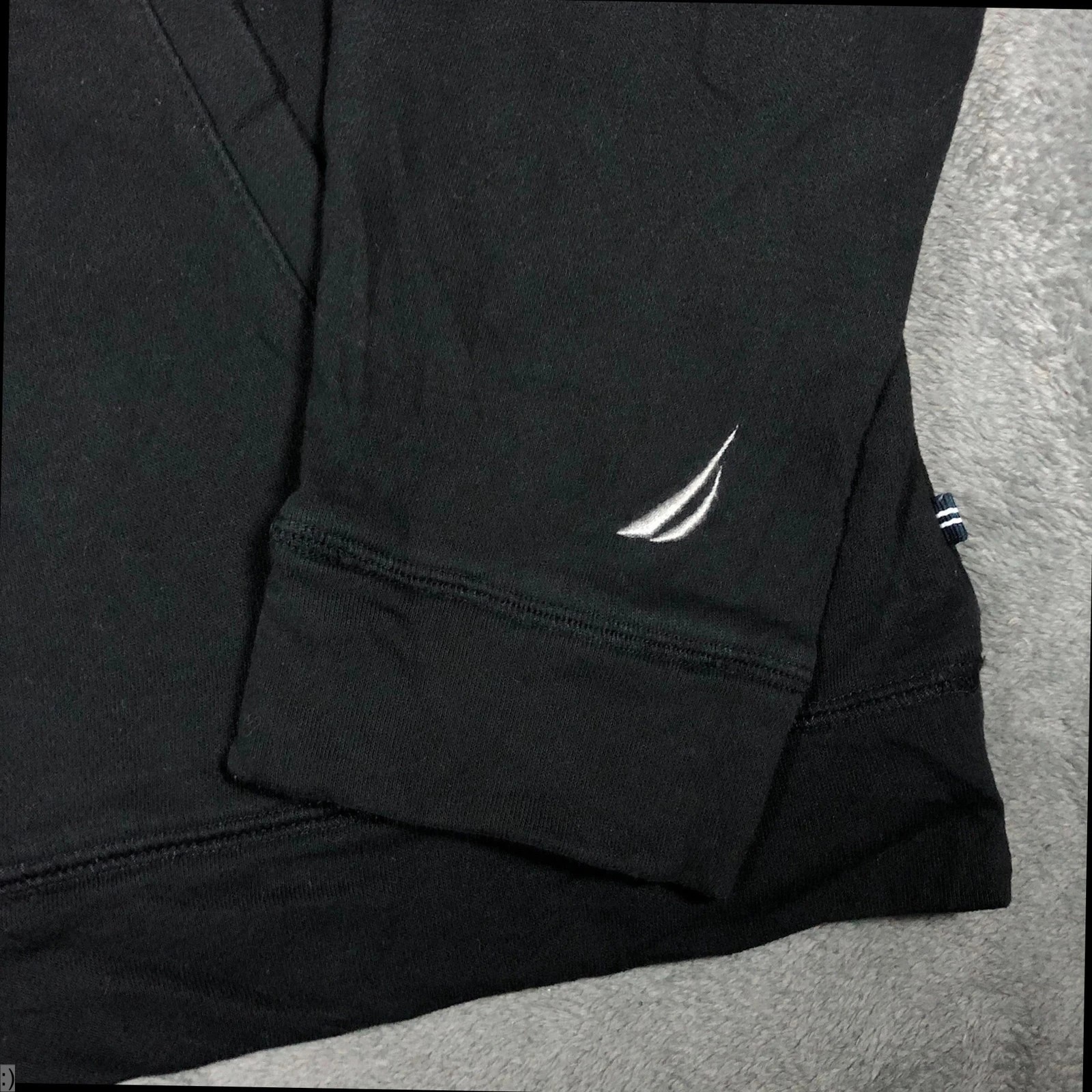 Vintage Nautica black spell out pullover hoodie L - Image 4